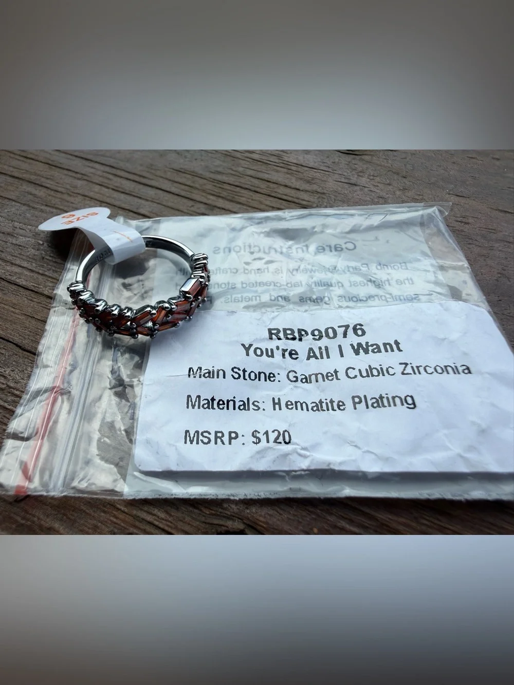 BP Bomb Party You’re All I Want Garnet Ring size 6 New